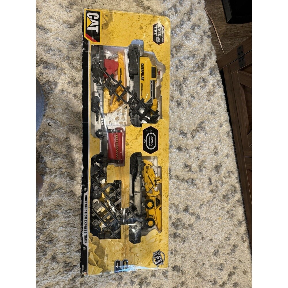 2015Open box CAT Construction Express Train Set Motorized Lights 23’+ Long Track